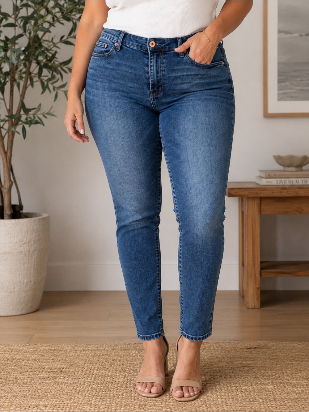 Lucky Brand Brooklyn Skinny Jeans, Medium Wash Stretch Denim, Women’s Size 34